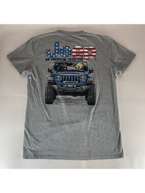 Jeep Gray Short Sleeve Crewneck Shirt Mens Large